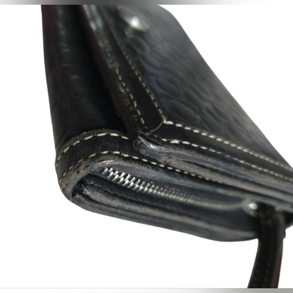 Coach Black Embossed Leather Wallet - Picture 5 of 11